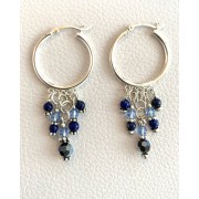 035 anneaux argent sterling, lapis lazuli, swarovski